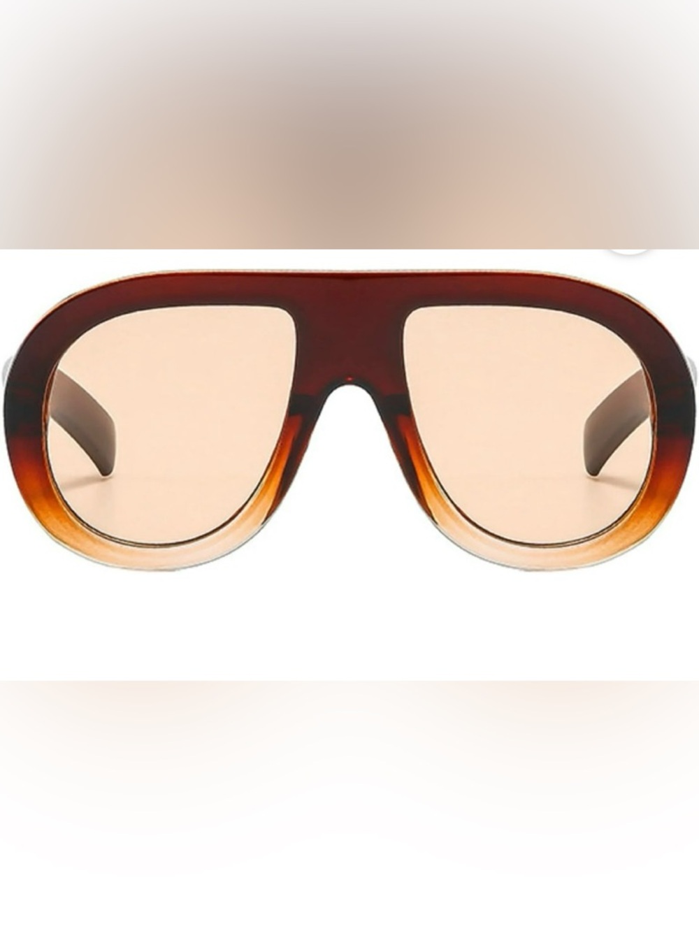 Men’s Brown Gradient Oversized Aviator Sunglasses